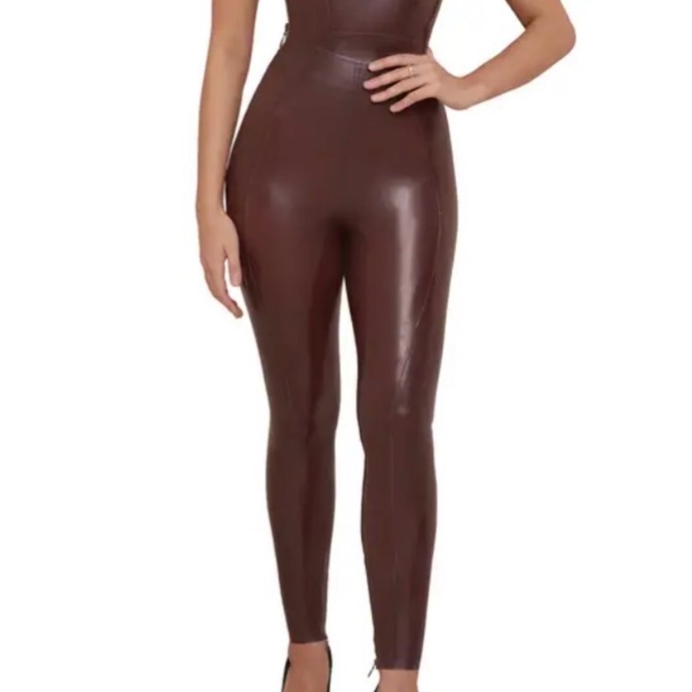 House of CB Glossy Brown Leggings